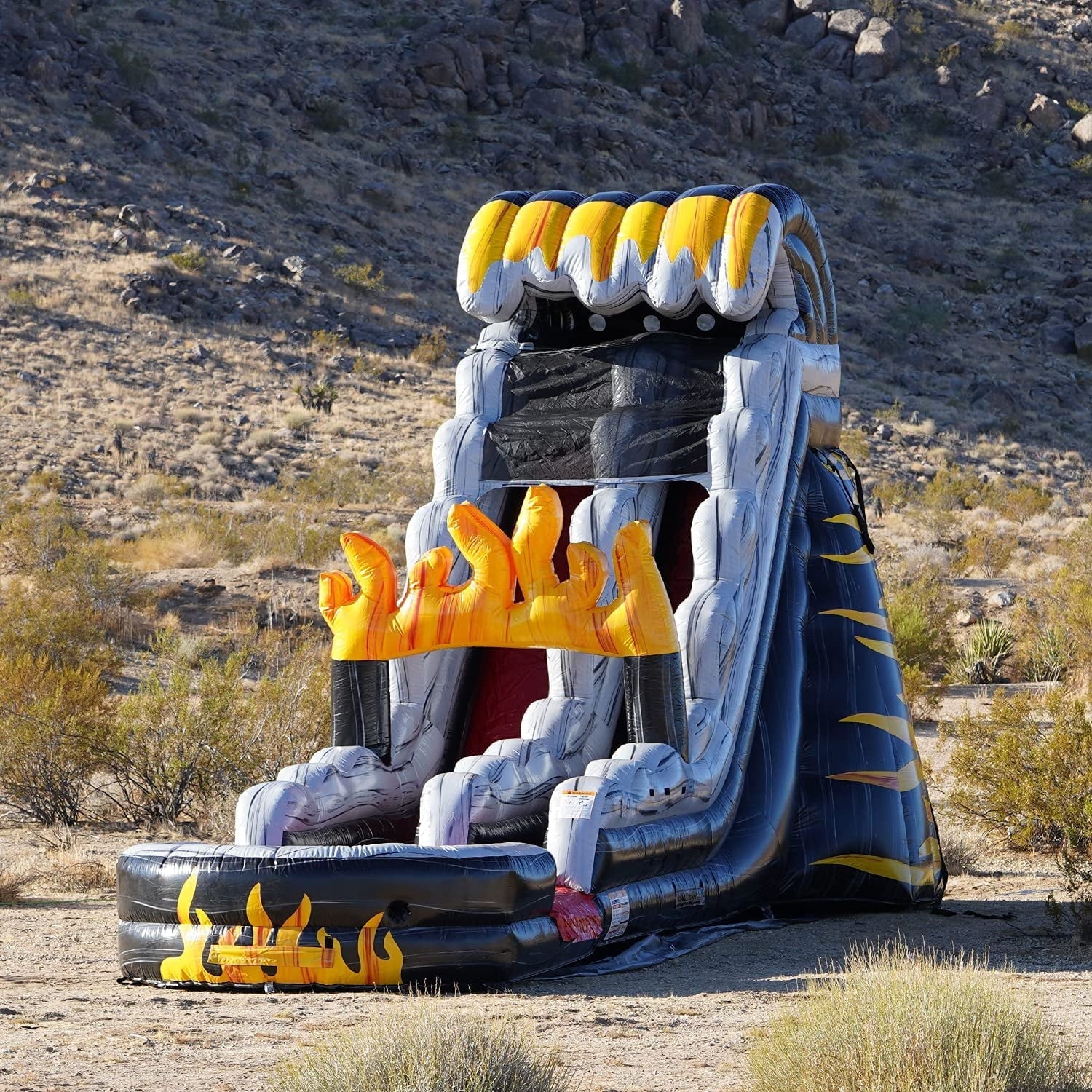 JumpOrange 19' FT Commercial Grade Liquid Slide with Splash Pool for Kids and Adults (with Blower), Big Inflatable, Outdoor Indoor, Birthday Party Rental
