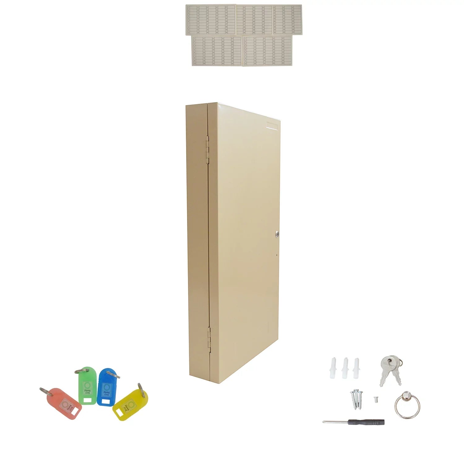 TECHTONGDA 200 Hooks Wall Mount Lock Box Cabinet Storage Key Cabinet Key Organizer with Key Cards