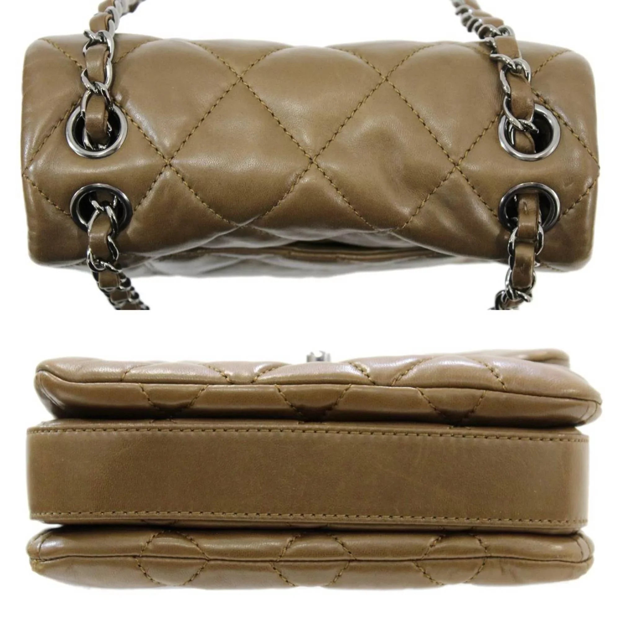 Pre-Owned CHANEL Chanel chain shoulder bag matelasse dark brown 15357745 (Good)