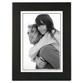 5X7 Picture Frame - Wide Real Wood Molding, Real Glass - Black