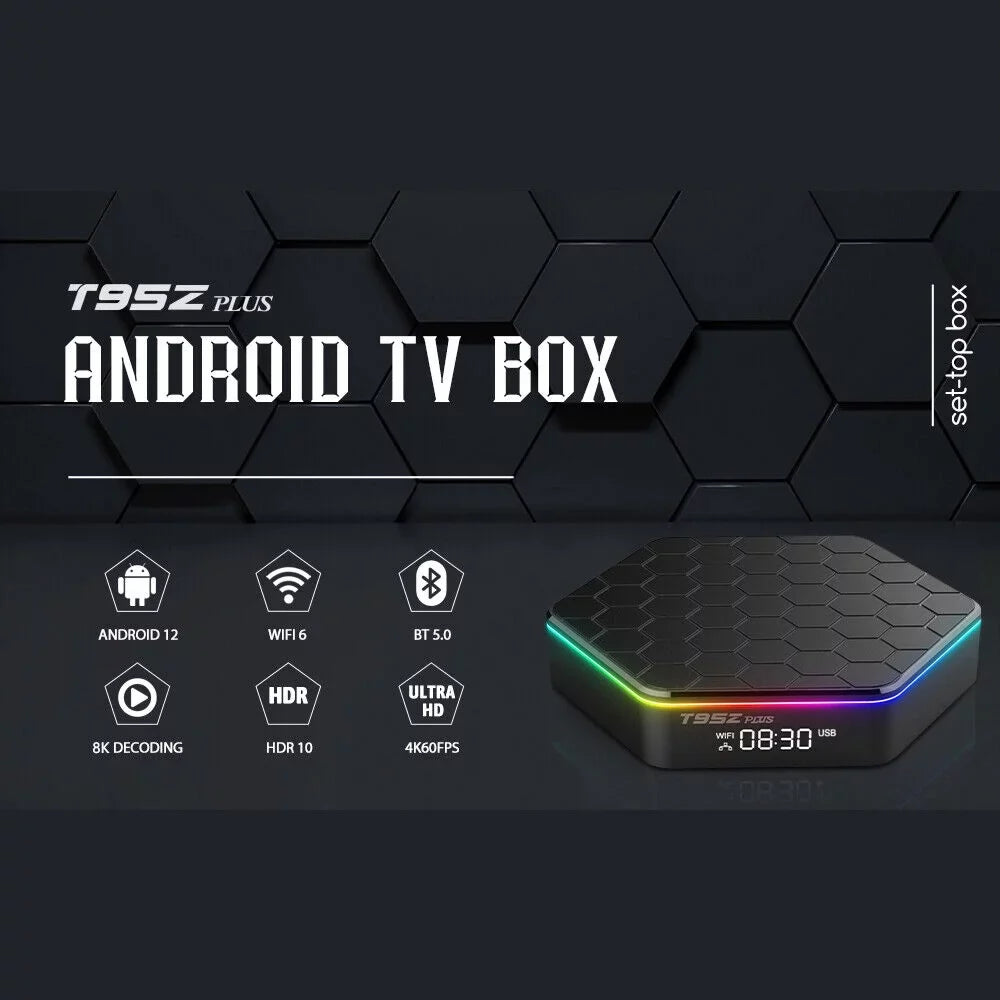 JLLOM Quad Core 8K HD Video 64GB Memory 6K Stream Player 2023 T95Z Plus Smart Android 12.0 TV Box
