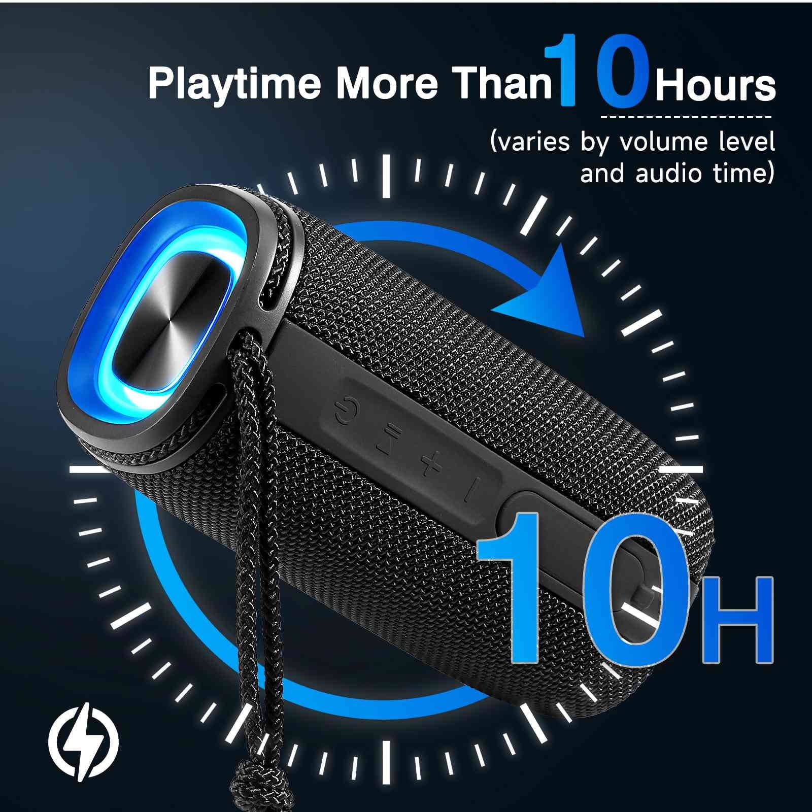UrbanX X808 Bluetooth Speaker, IPX5 Fluid Speakers 360° HD Surround Sound with Punchy Bass, True Wireless Pairing, BT5.3, Portable Speaker for Nokia 3.1 - Black