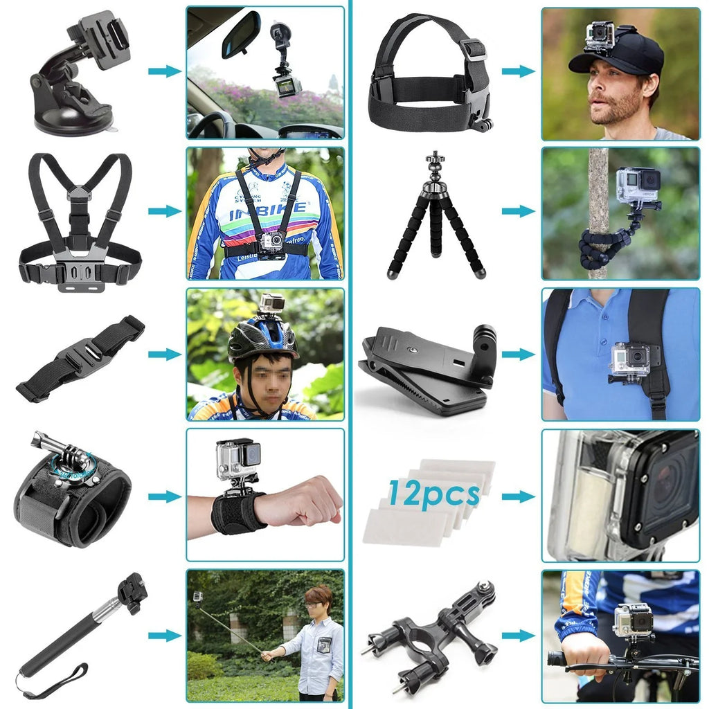 Restored GoPro HERO8 Black Digital Action Camera - Liquid Touch Monitor 4K UHD Video, 12MP Photos, Live Streaming, Stabilization - with 50 Piece Accessory Kit - All You Need Bundle (Refurbished)
