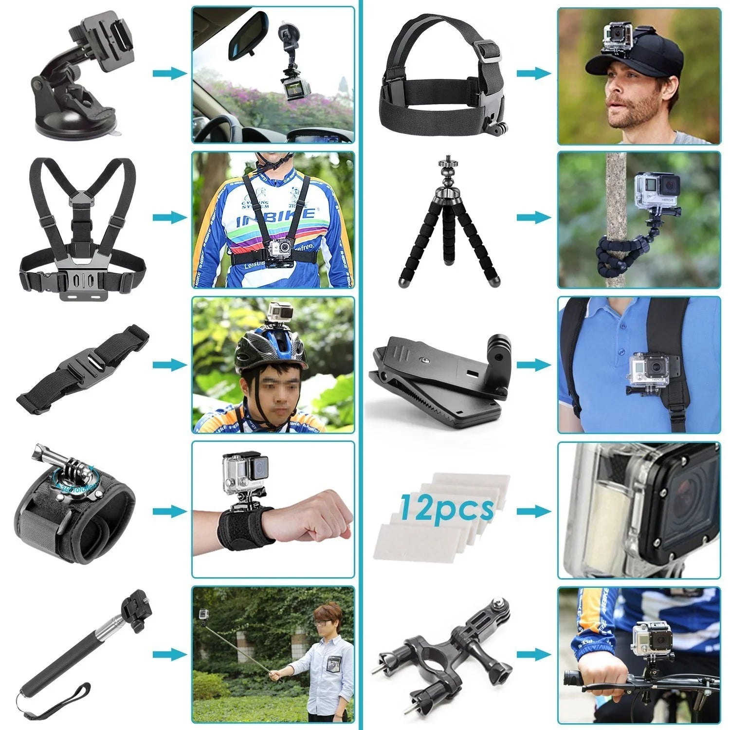 Restored GoPro HERO8 Black Digital Action Camera - Liquid Touch Monitor 4K UHD Video, 12MP Photos, Live Streaming, Stabilization - with 50 Piece Accessory Kit - All You Need Bundle (Refurbished)