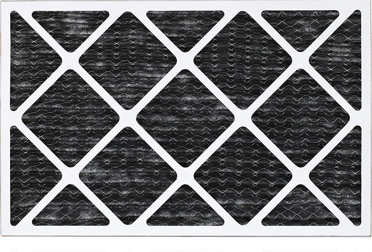 Filterbuy 12x24x1 MERV 8 Odor Eliminator Pleated HVAC AC Furnace Air Filters with Activated Carbon (2-Pack)