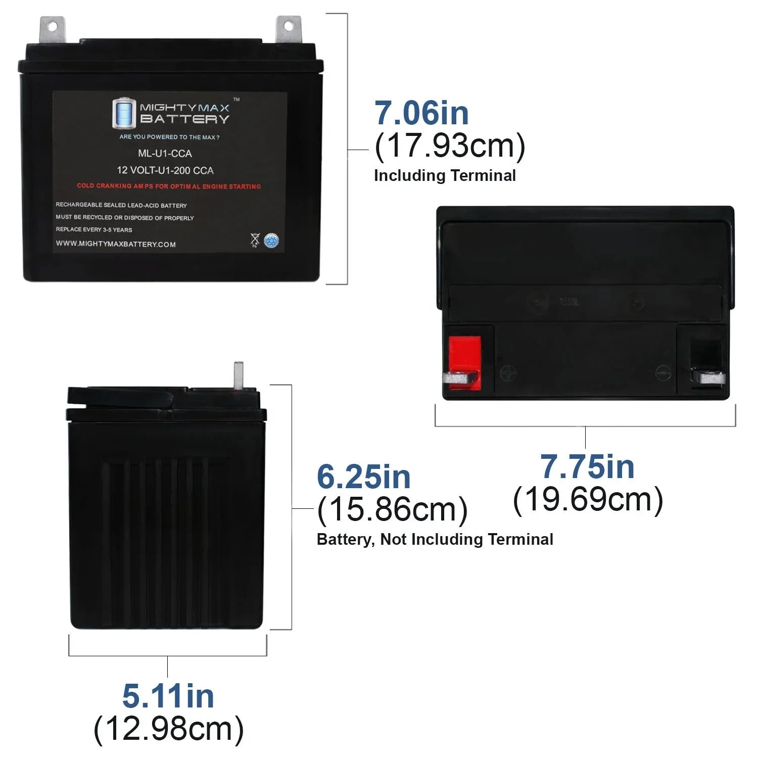 ML-U1 200CCA Battery for Bobcat by Textron ZT-226 ES Zero-Turn Mower