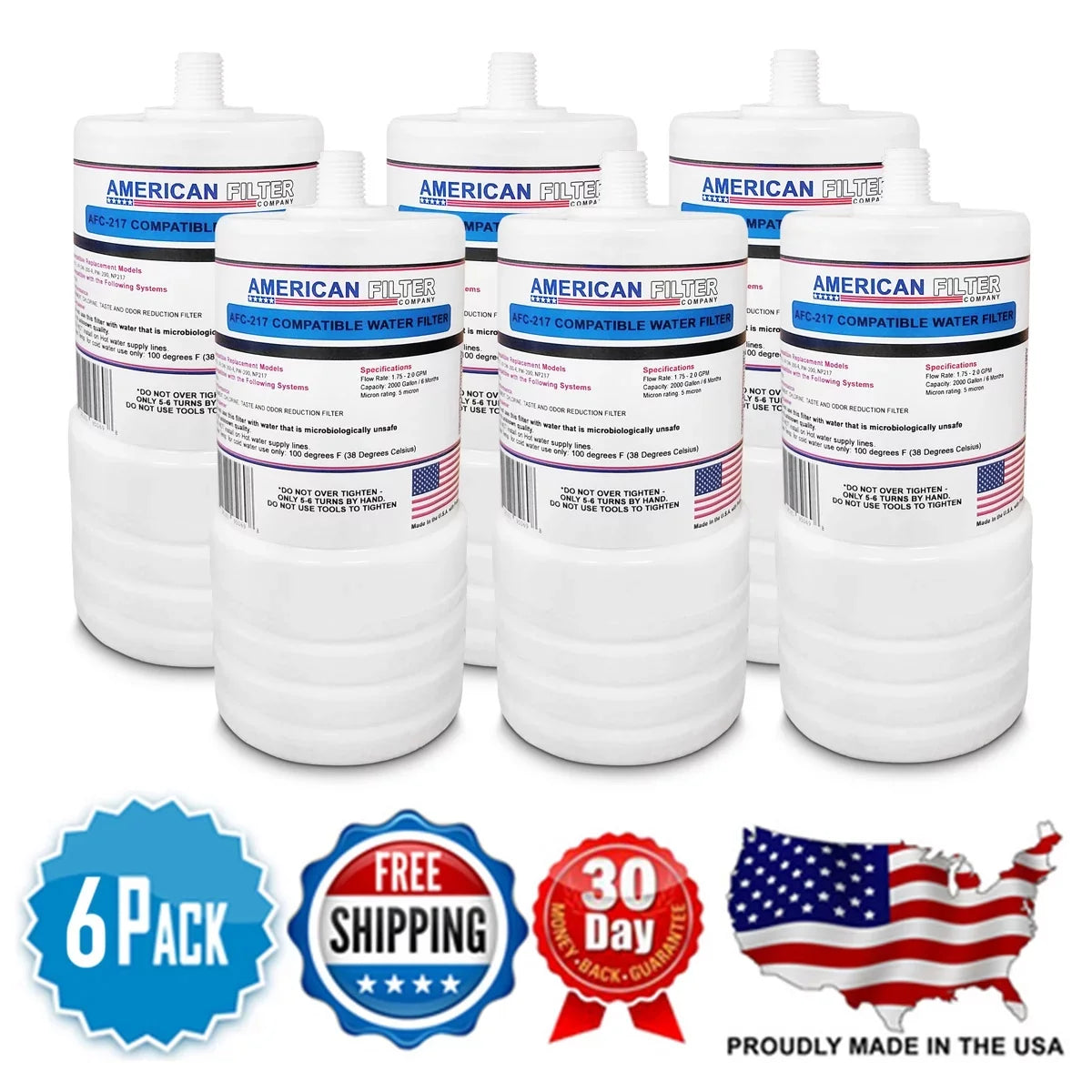 AFC Brand , Fluid Filter Cartridge , Model # AFC-APH-217 , Compatible with 3M® 46290-20 - 6 Pack - Made in U.S.A.