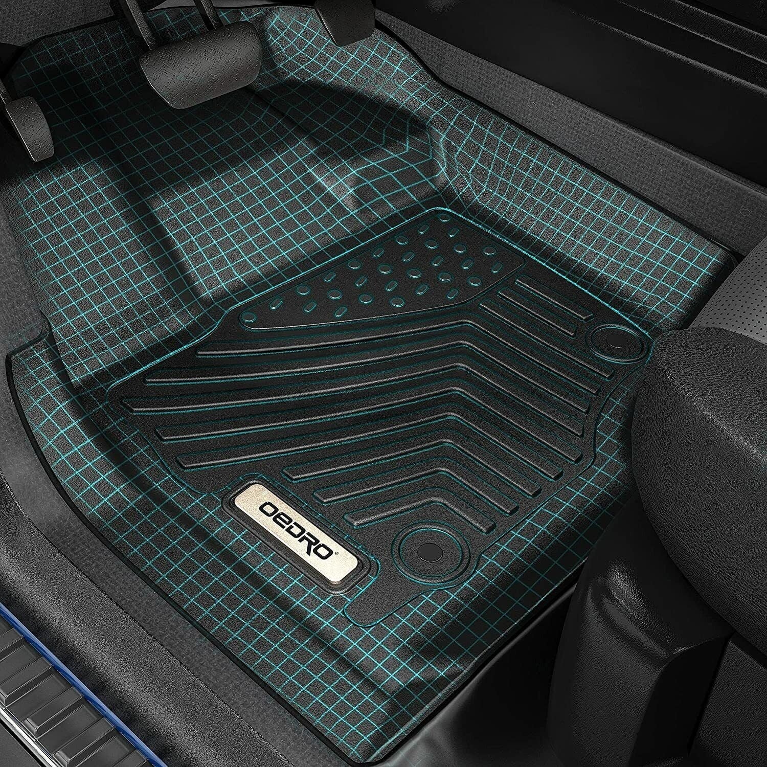 Ledkingdomus Floor Mats for 2019-2024 Subaru Forester 3D TPE Rubber Front & 2nd Seat 2 Row Liner Set All-weather