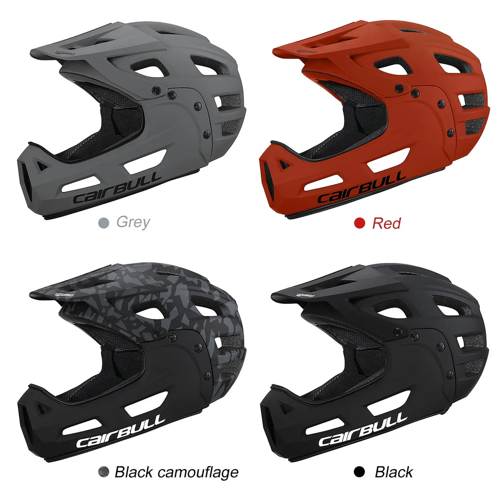 Adult Cycling Helmet with Detachable Chin Guard and Visor by CAIRBULL for Mountain Biking