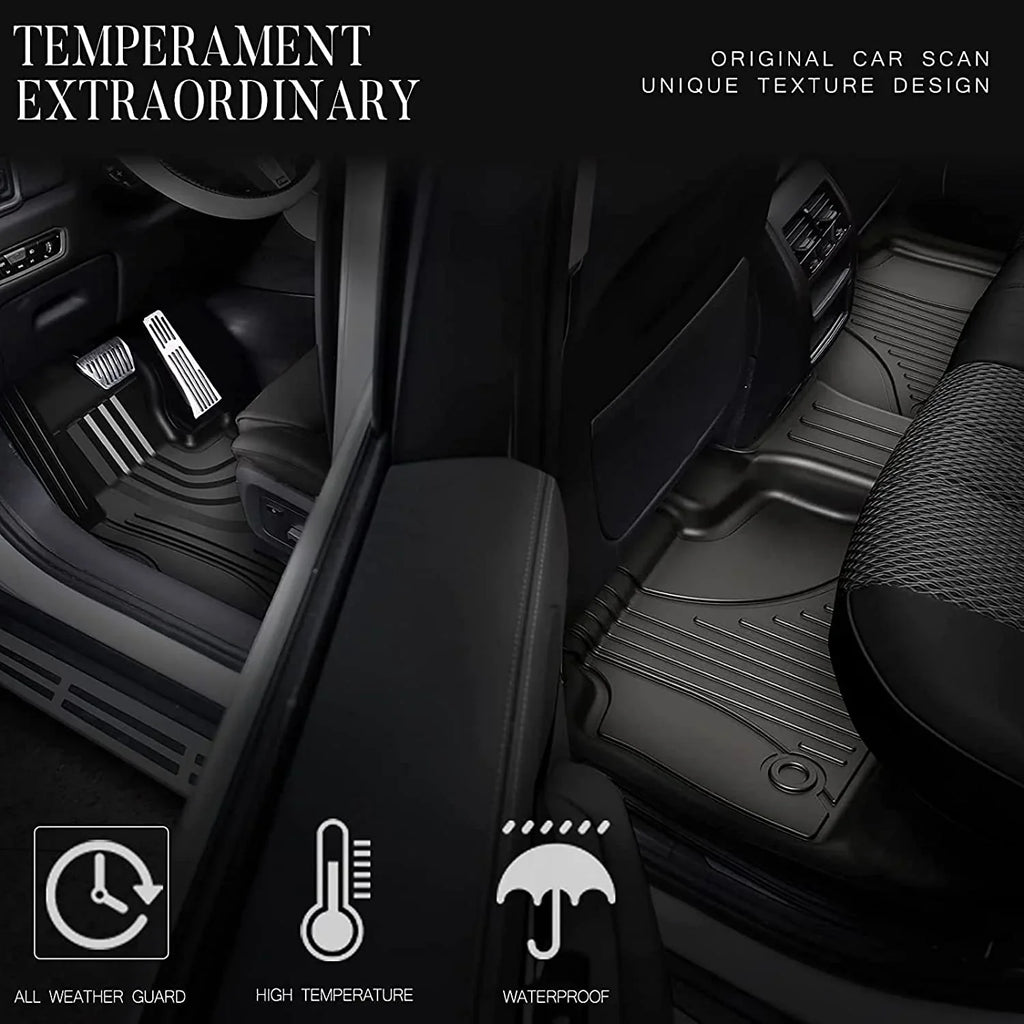 AOMSAZTO Automotive Car Floor Mats for Jeep Compass 2017 2018 2019 2020 2021 2022 2023, All Weather Floor Liners Include 1st & 2nd Row (Not Fit 2017 Single Driver-Side Floor Hook Model)