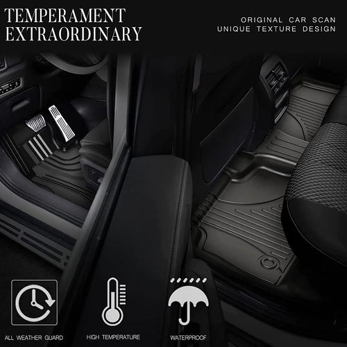 AOMSAZTO Automotive Car Floor Mats for Jeep Compass 2017 2018 2019 2020 2021 2022 2023, All Weather Floor Liners Include 1st & 2nd Row (Not Fit 2017 Single Driver-Side Floor Hook Model)