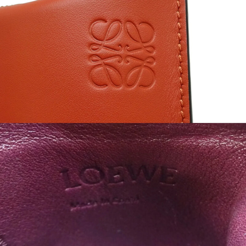 Pre-Owned Loewe Gate Pocket Women's Shoulder Bag 113.54IZ42 Leather Orange x Black (Good)