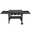 SYTHERS 4-Burner Foldable BBQ Propane Grill with Side Shelves & Spice Rack, Stainless Steel Barbecue Gas Grill for Outdoor Patio Garden Picnic Backyard Cooking