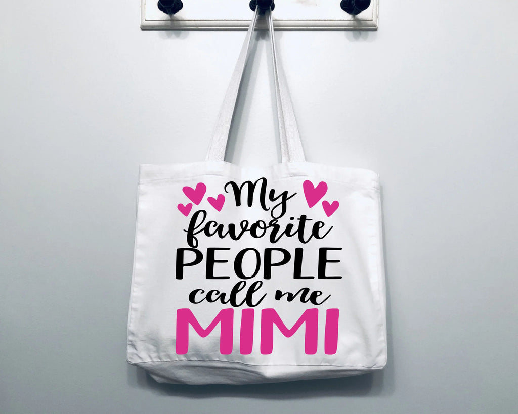 Mimi Gift My Favorite People Call Me Mimi Tote Bag Grandma Gift Idea Book Bag Travel Tote Handbag -COCOVICI