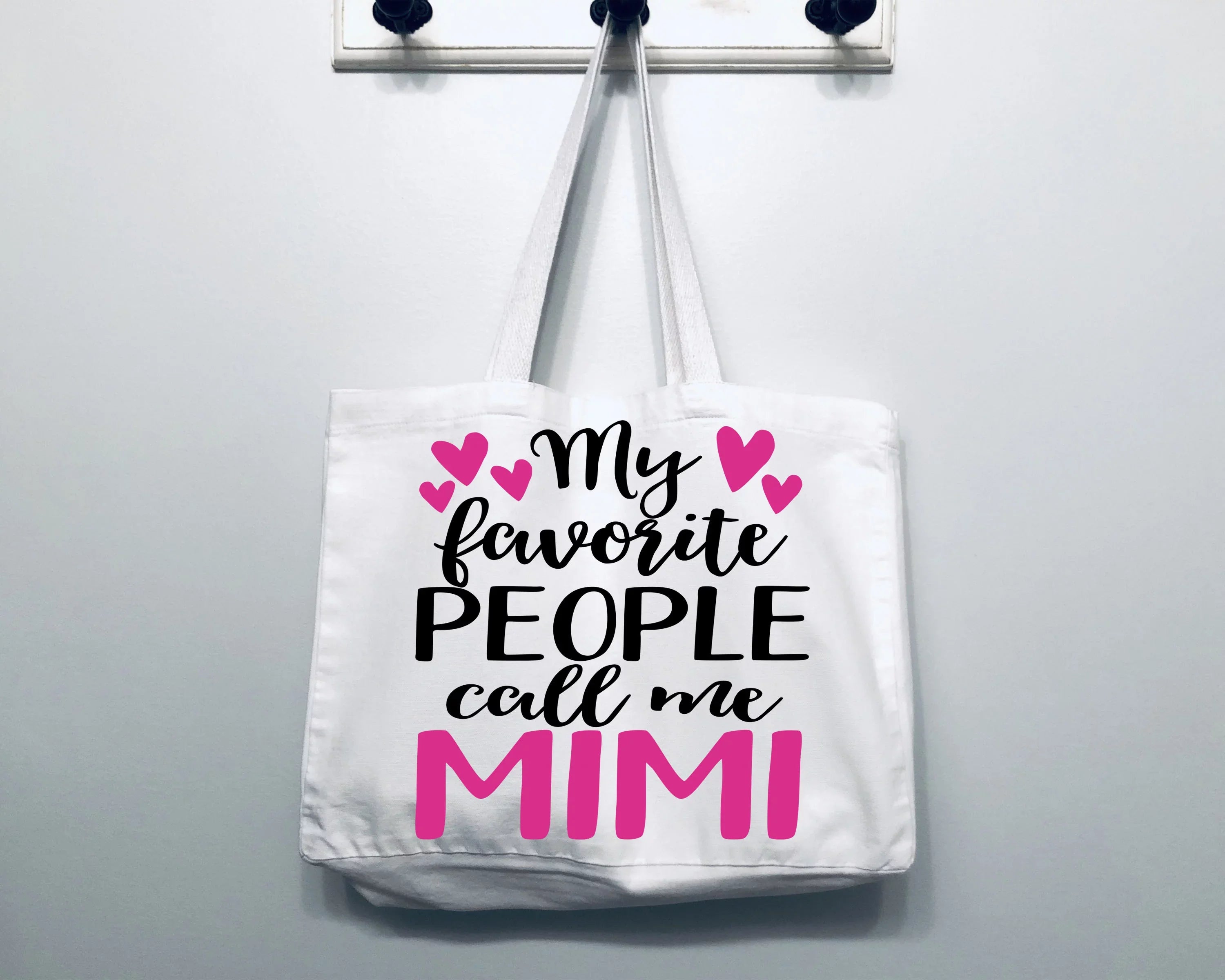 Mimi Gift My Favorite People Call Me Mimi Tote Bag Grandma Gift Idea Book Bag Travel Tote Handbag -COCOVICI
