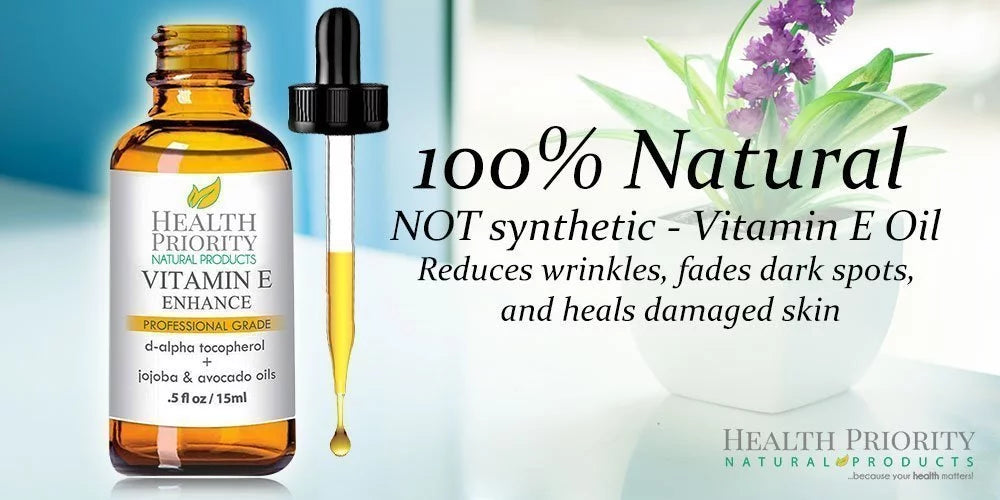 Organic Vitamin E Oil - Small Batch, Handmade in the USA - Unscented, 0.5 oz