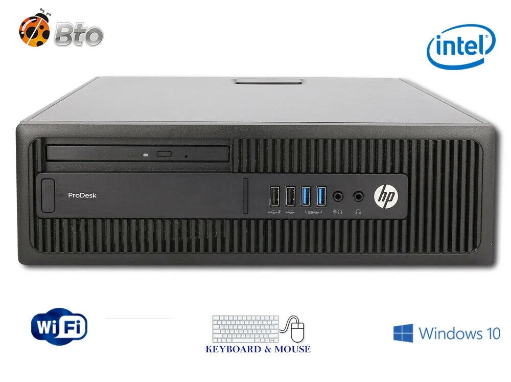 Restored 600 G2 Desktop Computer Pentium G4400 3.3GHz CPU 8GB Ram, 2TB HDD, New 20" LCD, Keyboard & Mouse, WiFi, DVD, Win10 Pro PC (Refurbished)