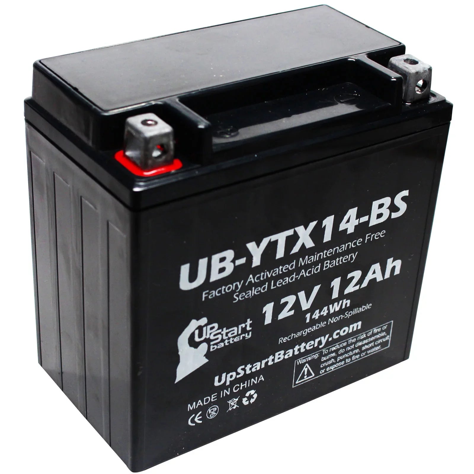 5-Pack UpStart Battery Replacement for 1998 Yamaha YZF1000R 1000 CC Factory Activated, Maintenance Free, Motorcycle Battery - 12V, 12AH, UB-YTX14-BS