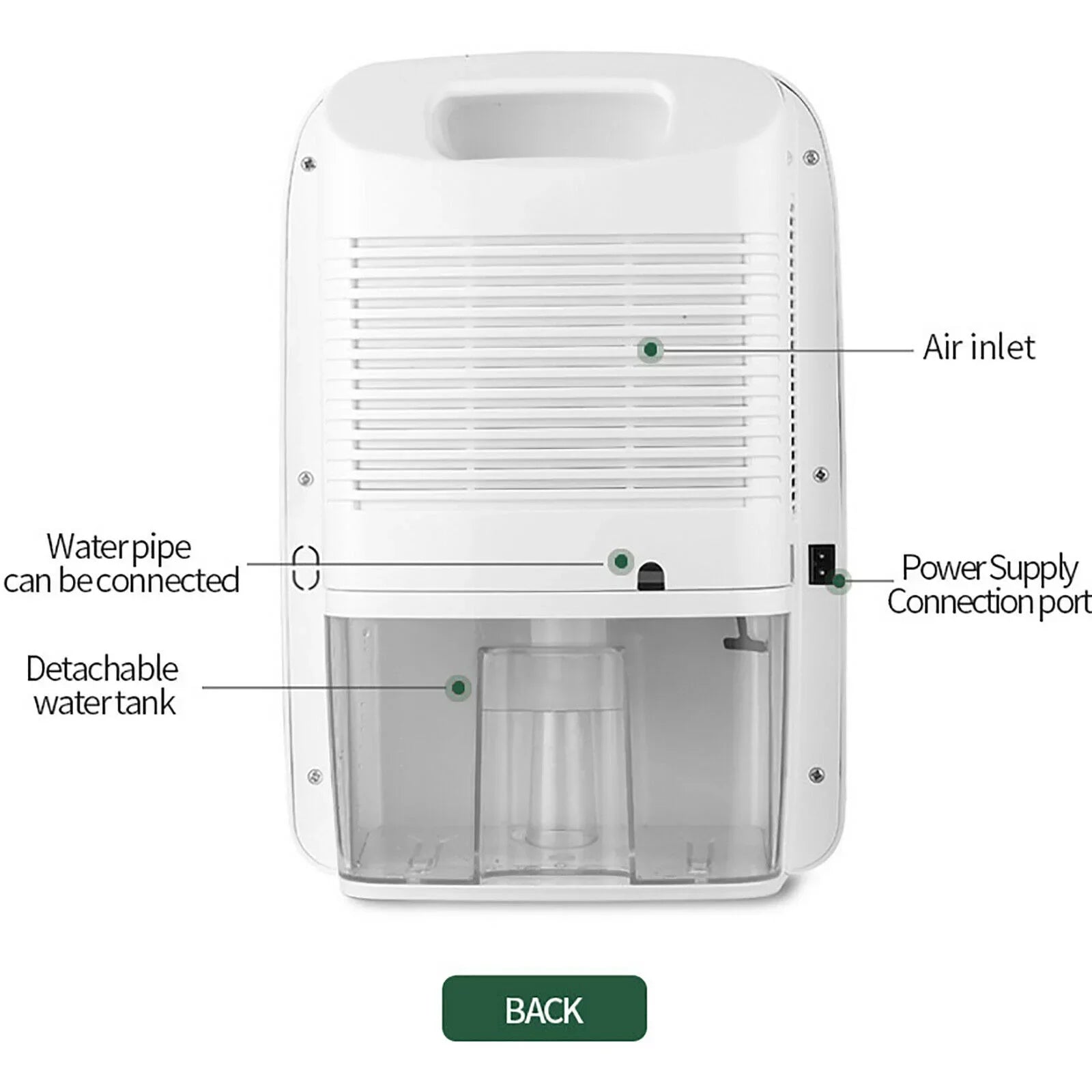 Portable Home Dehumidifier Damp Moisture Absorber Wet Air Dryer W/Remote