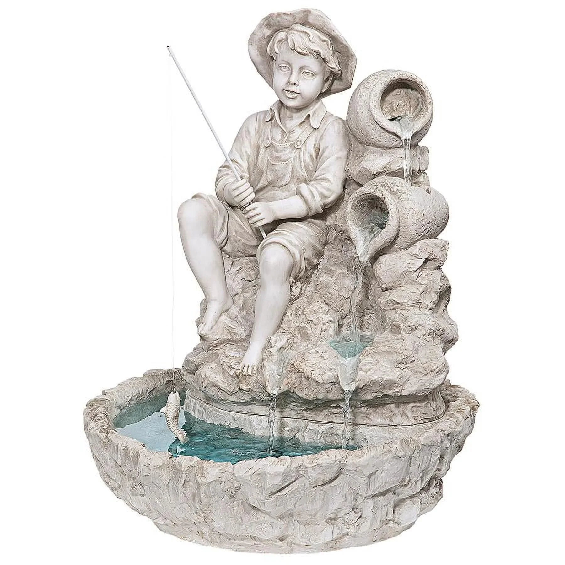 Design Toscano Little Fisherman at the Fishin Hole Sculptural Fountain