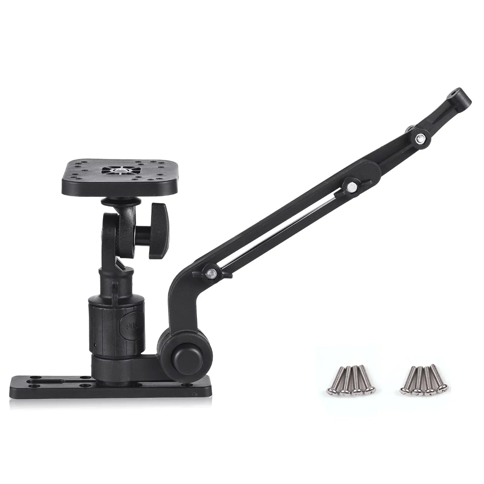 Tomshoo Tough Kayak Boat Transducer Mounting Arm, Fish Finder Mount Base Adapter, 360 Degree Swivel