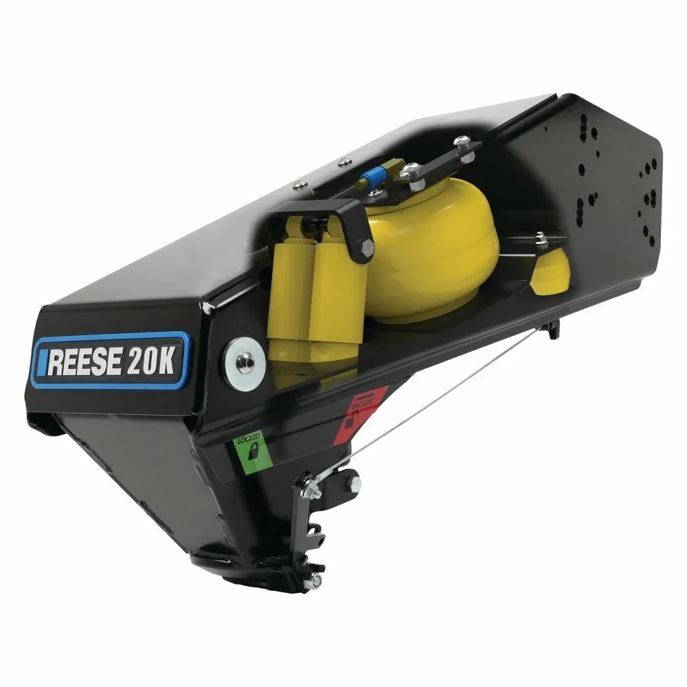 Reese 20k Gen 3 Goose Box 5th Wheel Pin Box, Air Ride 20,000 lbs. Capacity, Fits Lippert (1621, 1716, 0719, Rhino), Fabex PB 600 Series w/ Chains
