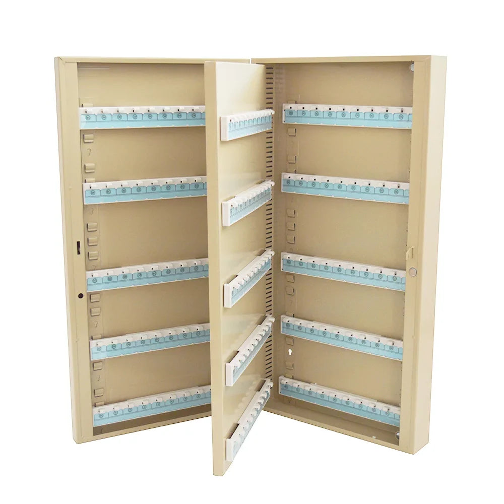 TECHTONGDA 200 Hooks Wall Mount Lock Box Cabinet Storage Key Cabinet Key Organizer with Key Cards