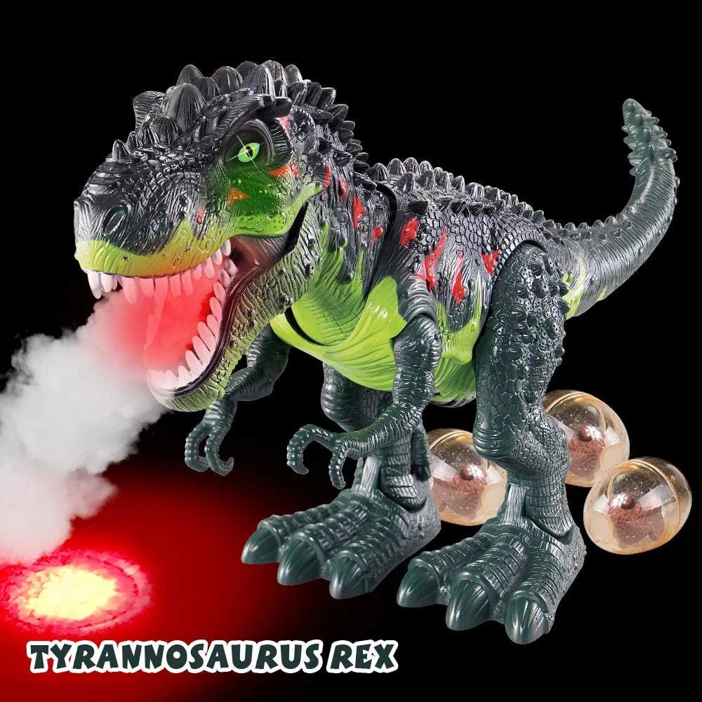 WESPREX Electronic Walking T-Rex: Flame Spray, Fluid Mist, Laying Eggs, Light Up Eyes, Roaring Sound, Realistic Toy for Kids 3+ Eletronic Walking T-Rex