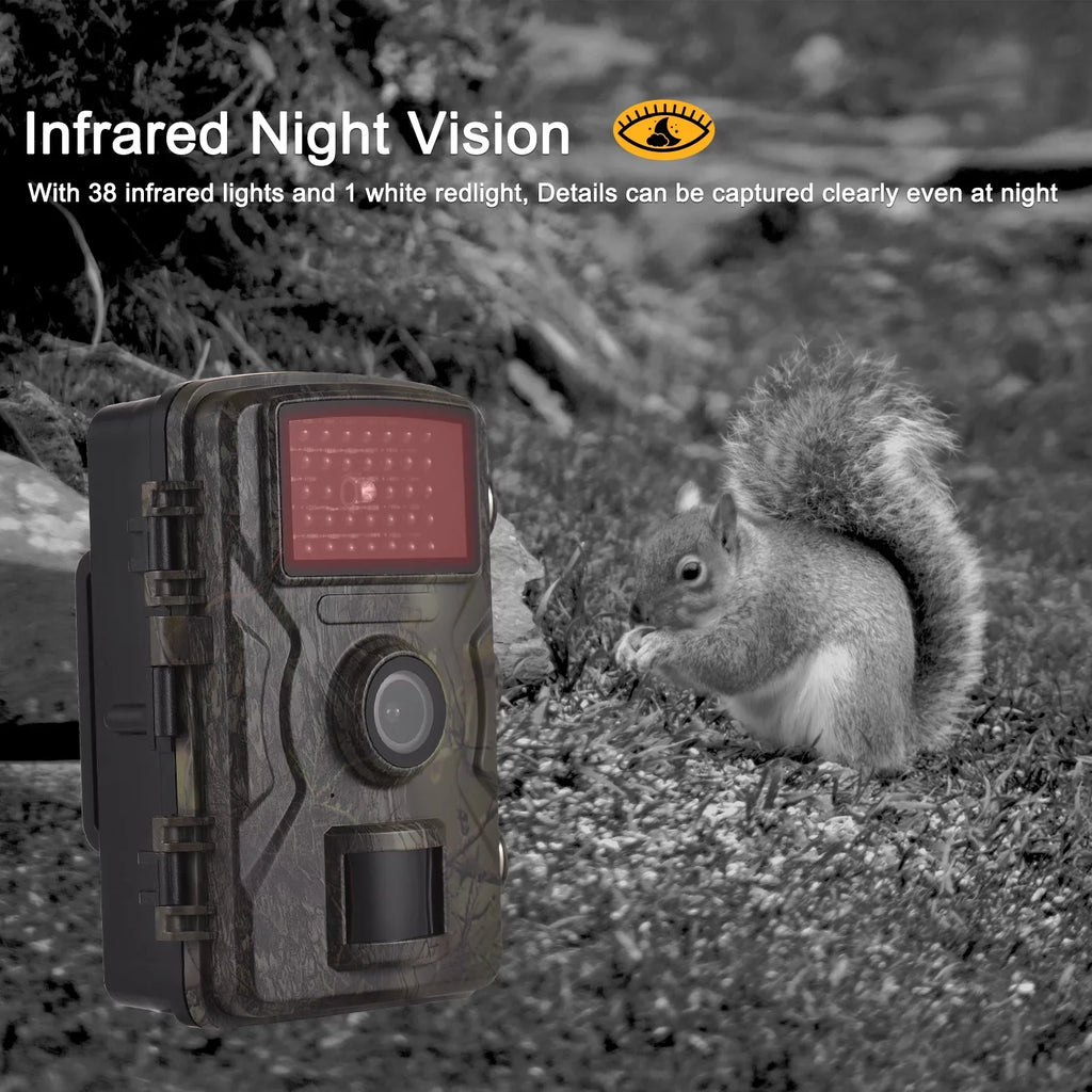 Meterk 1080P Trail Camera 16MP Wildlife Camera Tracking Camera with 2.0 Inch TFT Color Monitor 0.8s Trigger Time Supports Infrared Night Vision Motion Activated IP66 Fluid