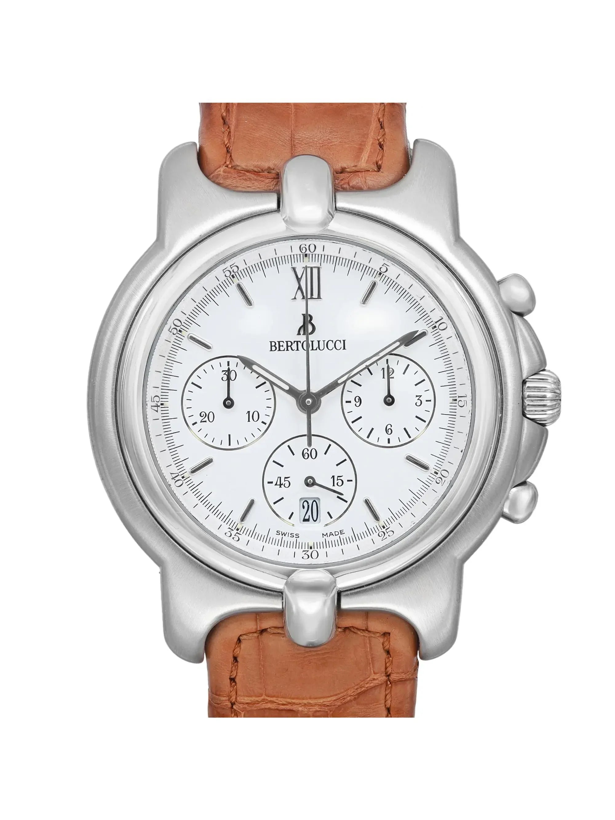 Bertolucci Pulchra Chronograph Steel White Dial Quartz Mens Watch 675 8050 41