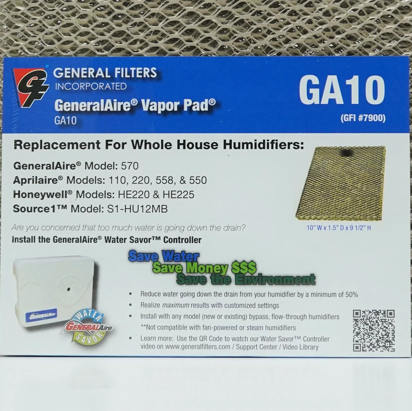 10-4 4PAK #10 for Aprilaire Humidifier 500 550 Liquid Panel Pad Filter