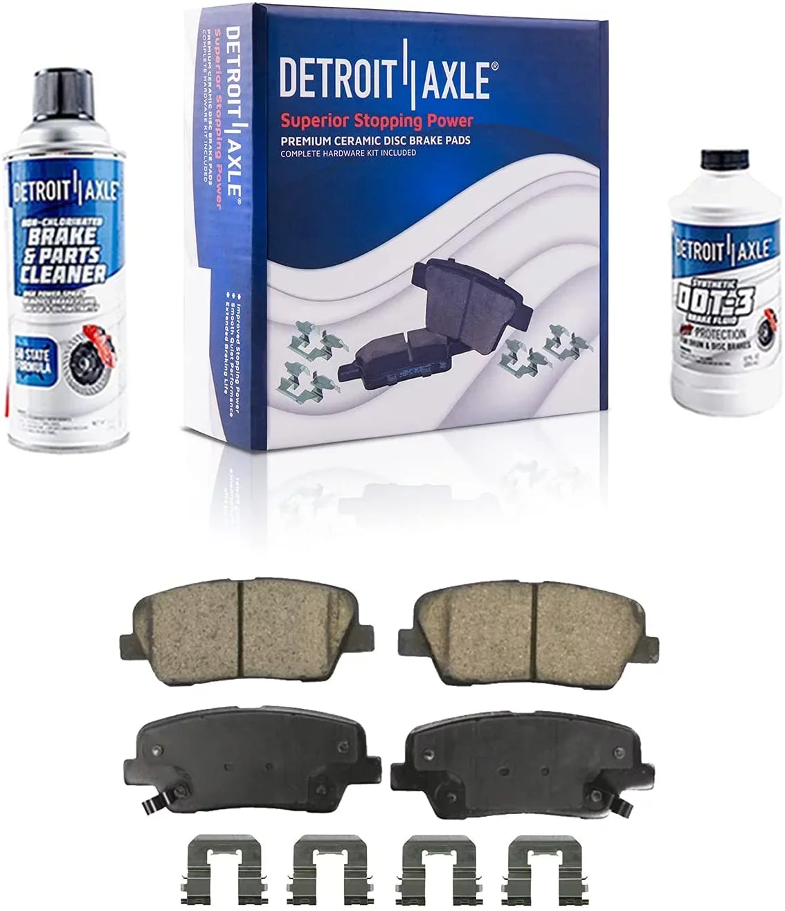 Detroit Axle - Brake Pads for 2010-2012 Hyundai Santa Fe, 11-14 Kia Sorento, 4 Front and Rear Ceramic Brake Pads 2010 2011 2012 2013 2014 Replacement
