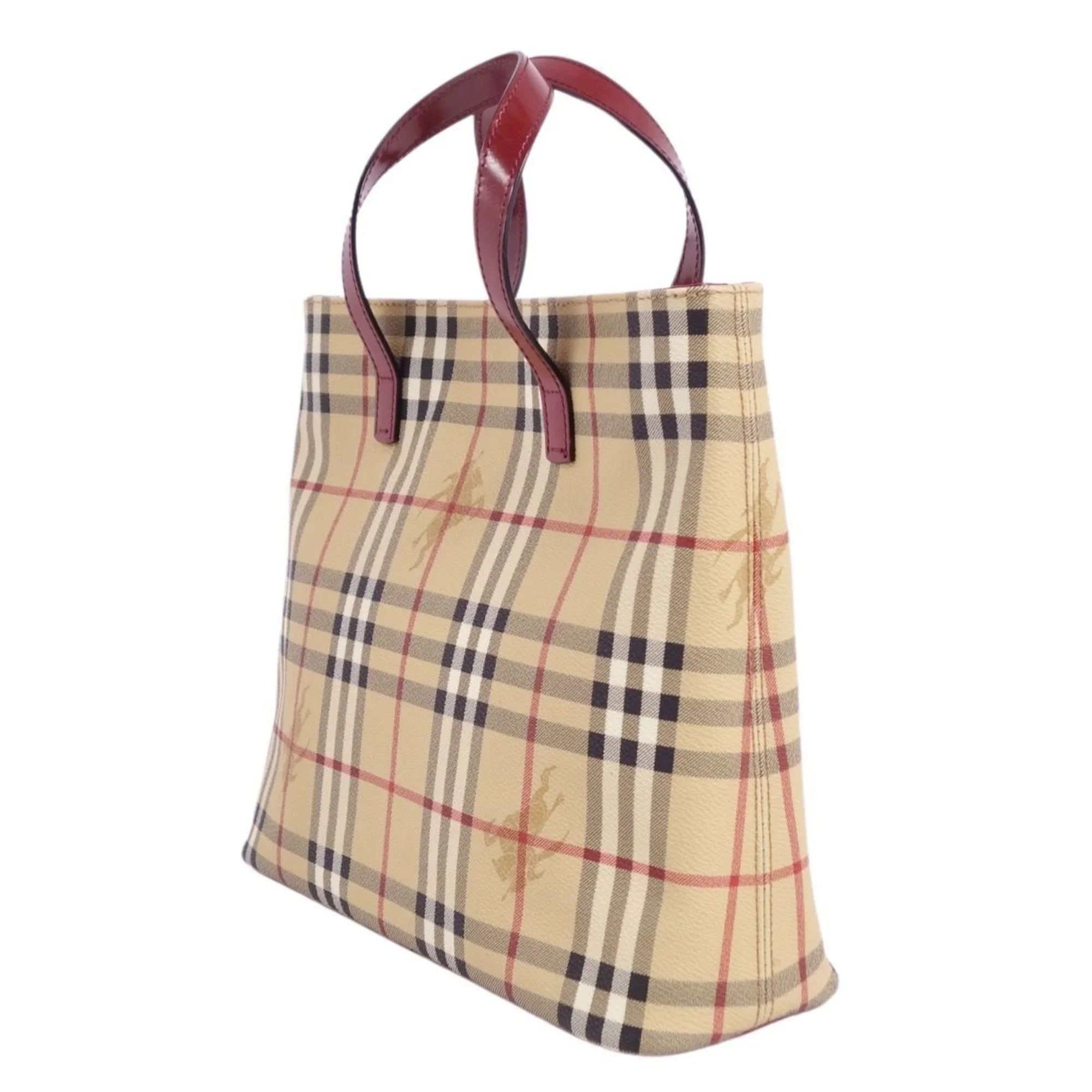 Pre-Owned Burberry London BURBERRY LONDON Handbag Tote Bag Check Pattern Ladies Brown (Good)
