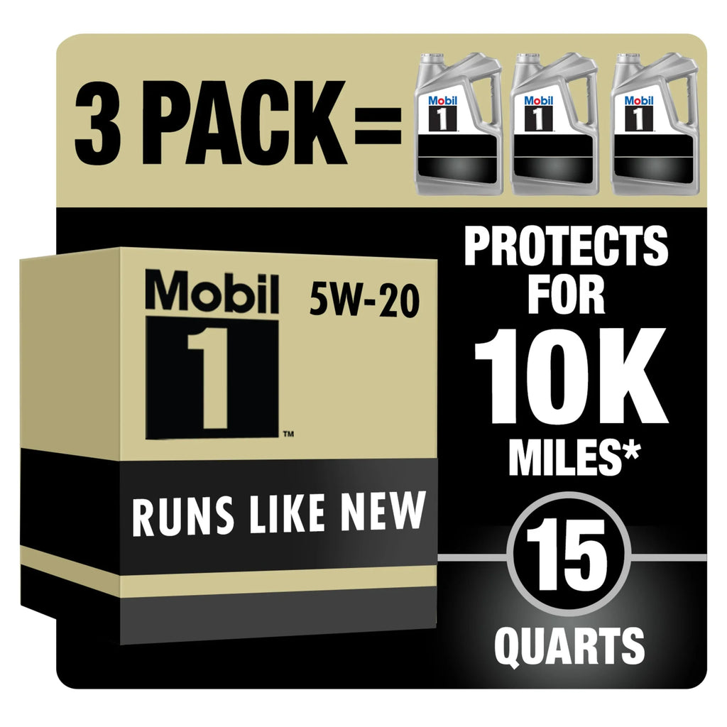 Mobil 1 Advanced Full Synthetic Motor Oil 5W-20, 5 Quart (Pack of 3)