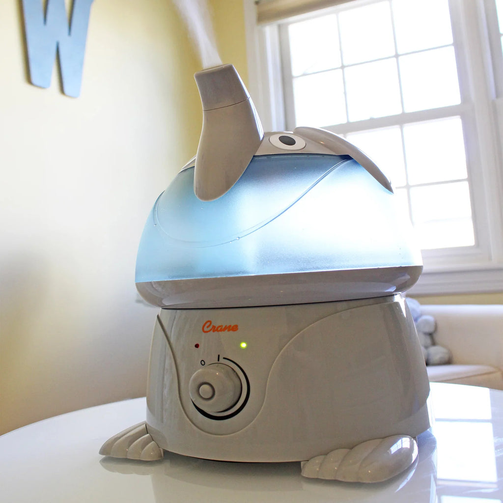 Crane Adorable Ultrasonic Cool Mist Humidifier, Elephant, 1 Gallon, EE-3186-1PK