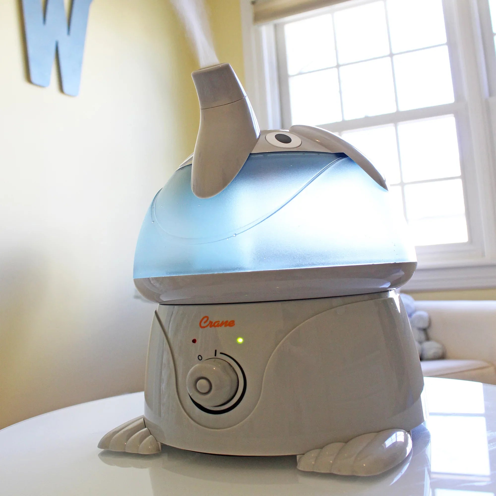 Crane Adorable Ultrasonic Cool Mist Humidifier, Elephant, 1 Gallon, EE-3186-1PK