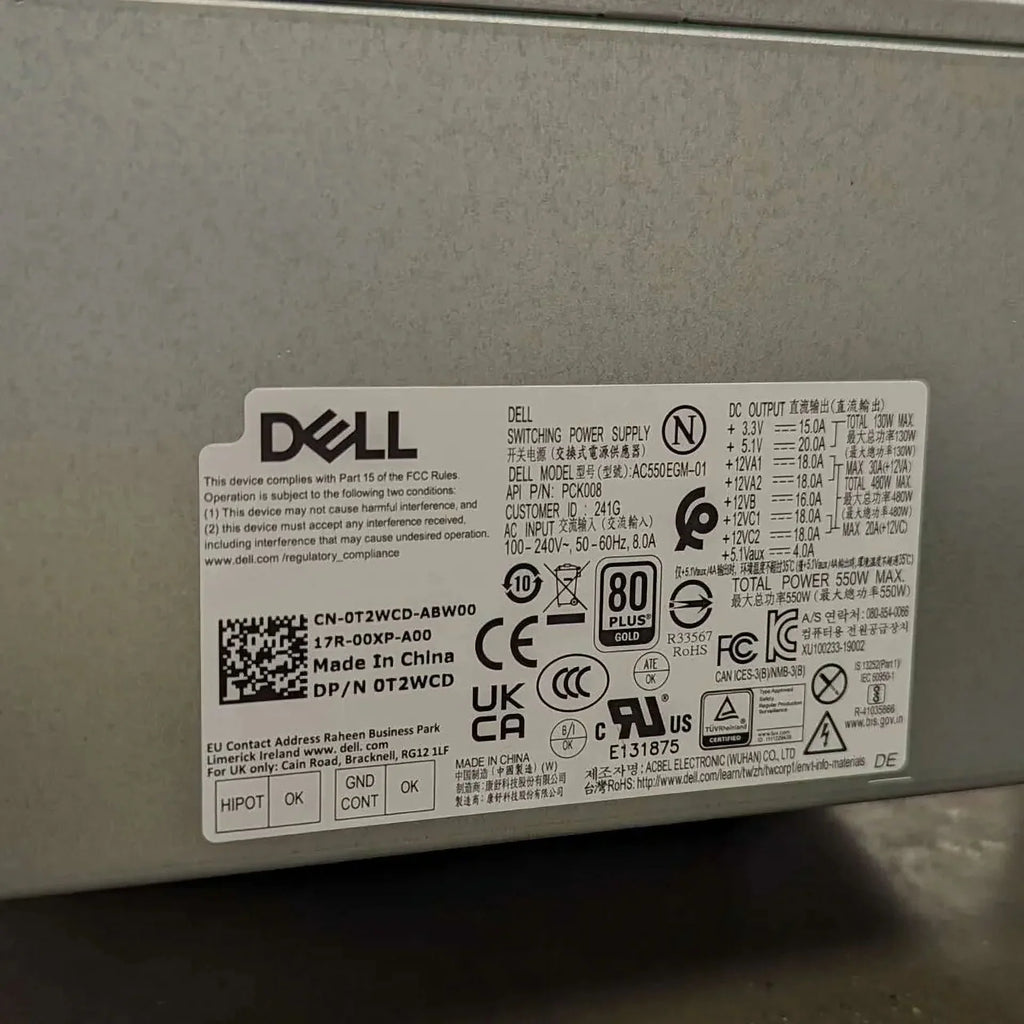 Genuine Precision T3630 T3640 T3650 AC550EGM-00 PCK008 550W Power Supply