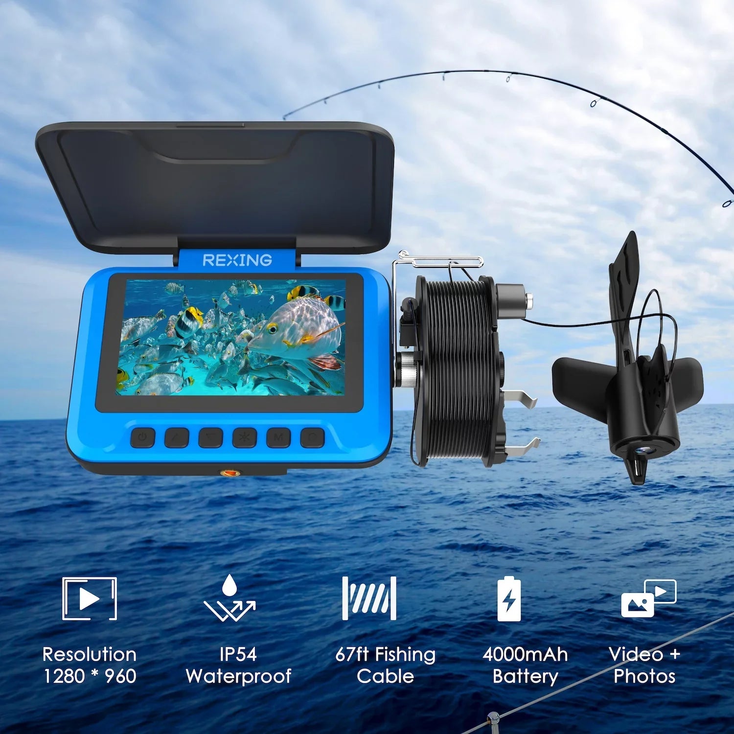 Rexing FC1 Fluid Fishing Camera w/ Winding Spool