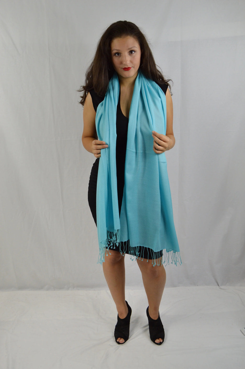 Fancy Shawl/Sheer Shawl/Summer Fluid Pashmina Shawl/Light weight Shawl/Evening Shawl/Pashmina Shawl/Scarf/Scarves (Tiffany Blue Regular Shawl)