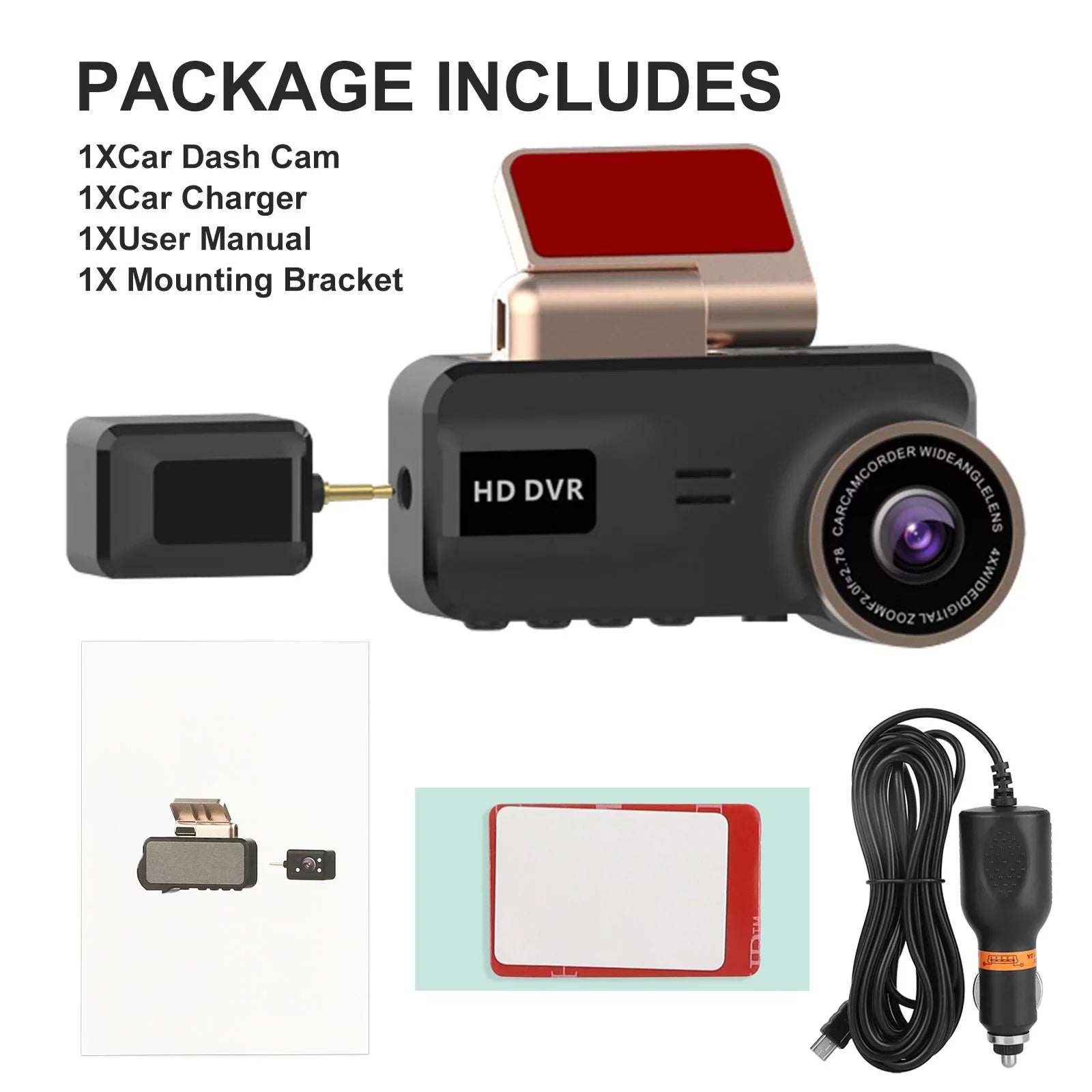TSV Dash Cam for Cars, 1080P FHD Dual Dashcam Driving Recorder, Car Camera with 3.16inch Monitor 170° Wide Angle, Super Night Vision, WDR, Loop Recording, Parking Monitor