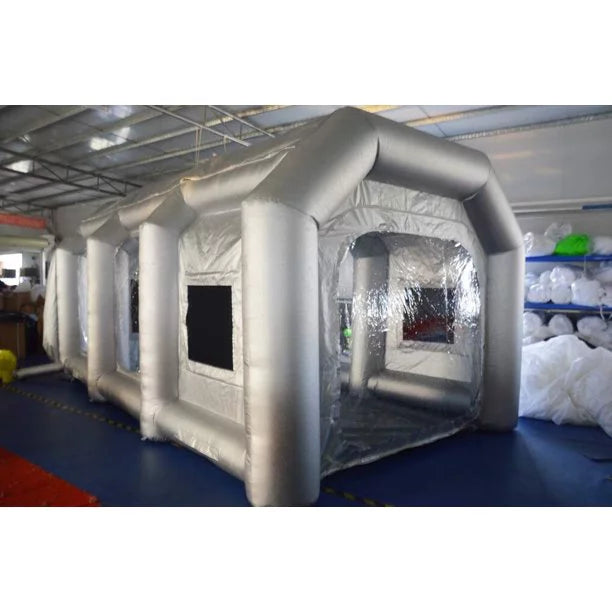 INTBUYING Inflatable Spray Painting Booth Car Paint Portable Cabin with 2 Blowers Tent External 19.6*9.8*8.2ft