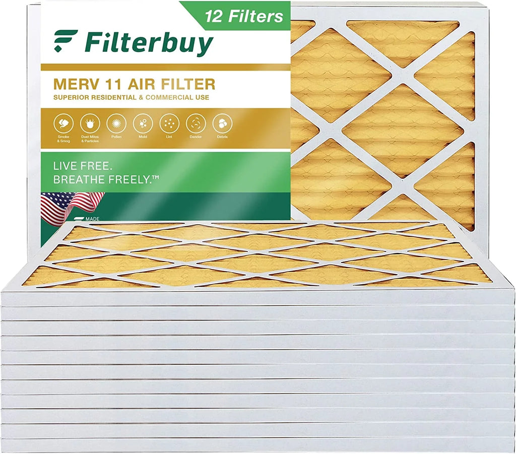 Filterbuy 18x24x1 MERV 11 Pleated HVAC AC Furnace Air Filters (12-Pack)