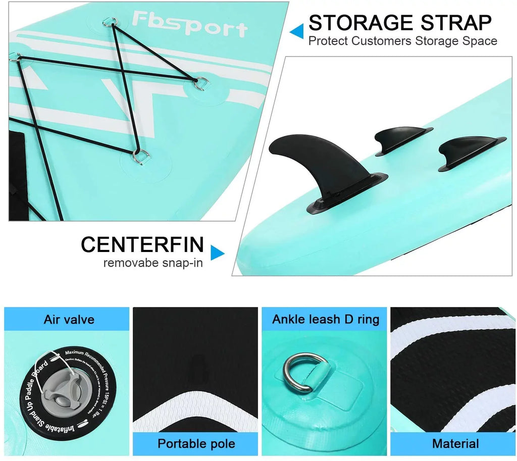 Fbsport Inflatable Paddle Board, Stand UP Paddle Board for Adult with Carry Bag, Shoulder Strap Air Pump All Accessories New