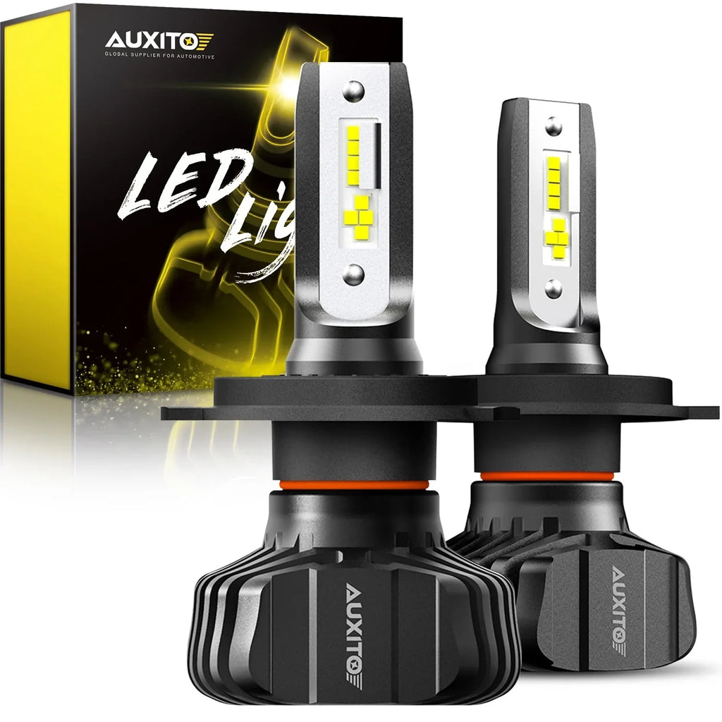 AUXITO H4 9003 HB2 LED Bulb Fanless, Adjustable Beam 6500K Xenon White, 300% Night Visibility Dual Beam Conversion Kit Pack of 2