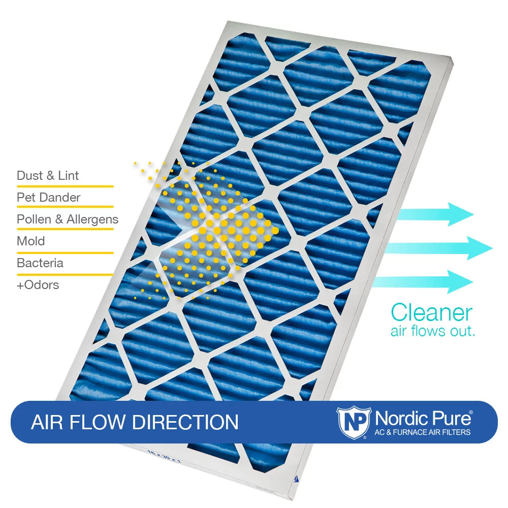 12x20x1 (11_1/2x19_1/2) Pleated Air Filters MERV 7 Plus Carbon 3 Pack