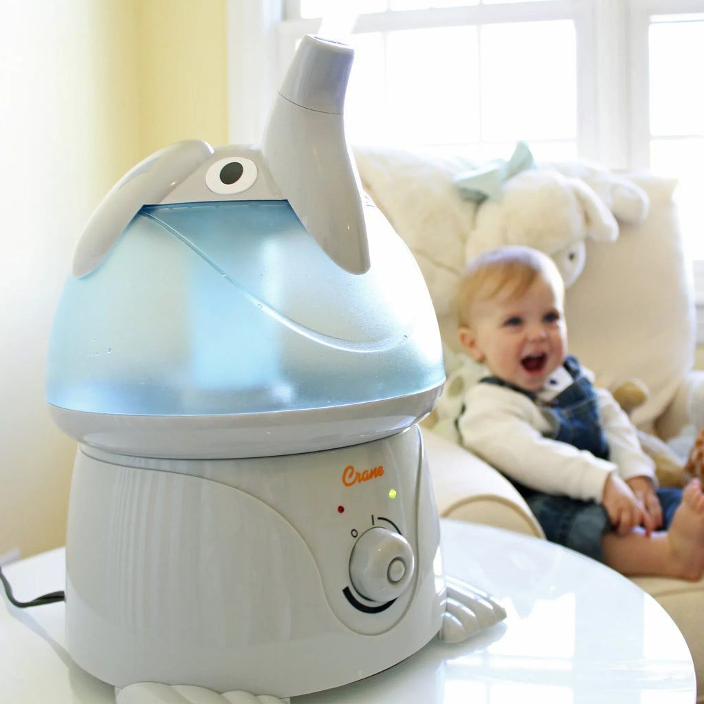 Crane Adorable Ultrasonic Cool Mist Humidifier, Elephant, 1 Gallon, EE-3186-1PK