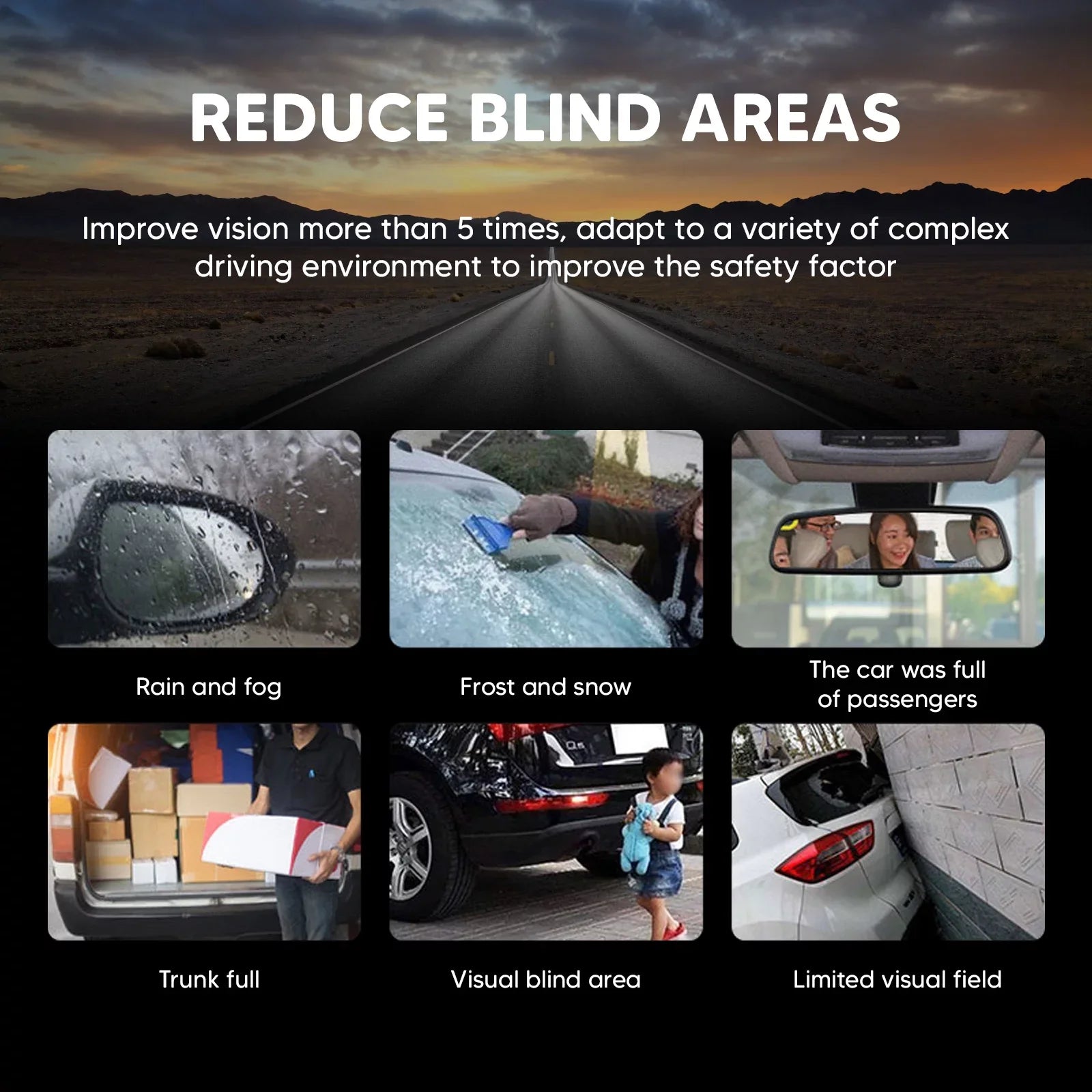 Car Rear View Mirror Camera Dual Dash Cam DVR Video Recorder Driving Recorder with Night Vision Panoramic Rearview Mirror with 4K 12" Full Touch Monitor