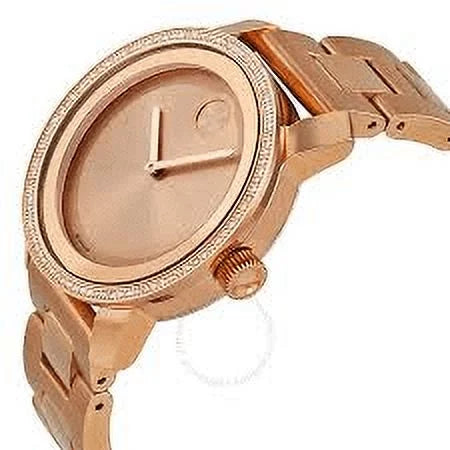 Movado Bold Diamond Rose Gold IP Stainless Steel Ladies Watch