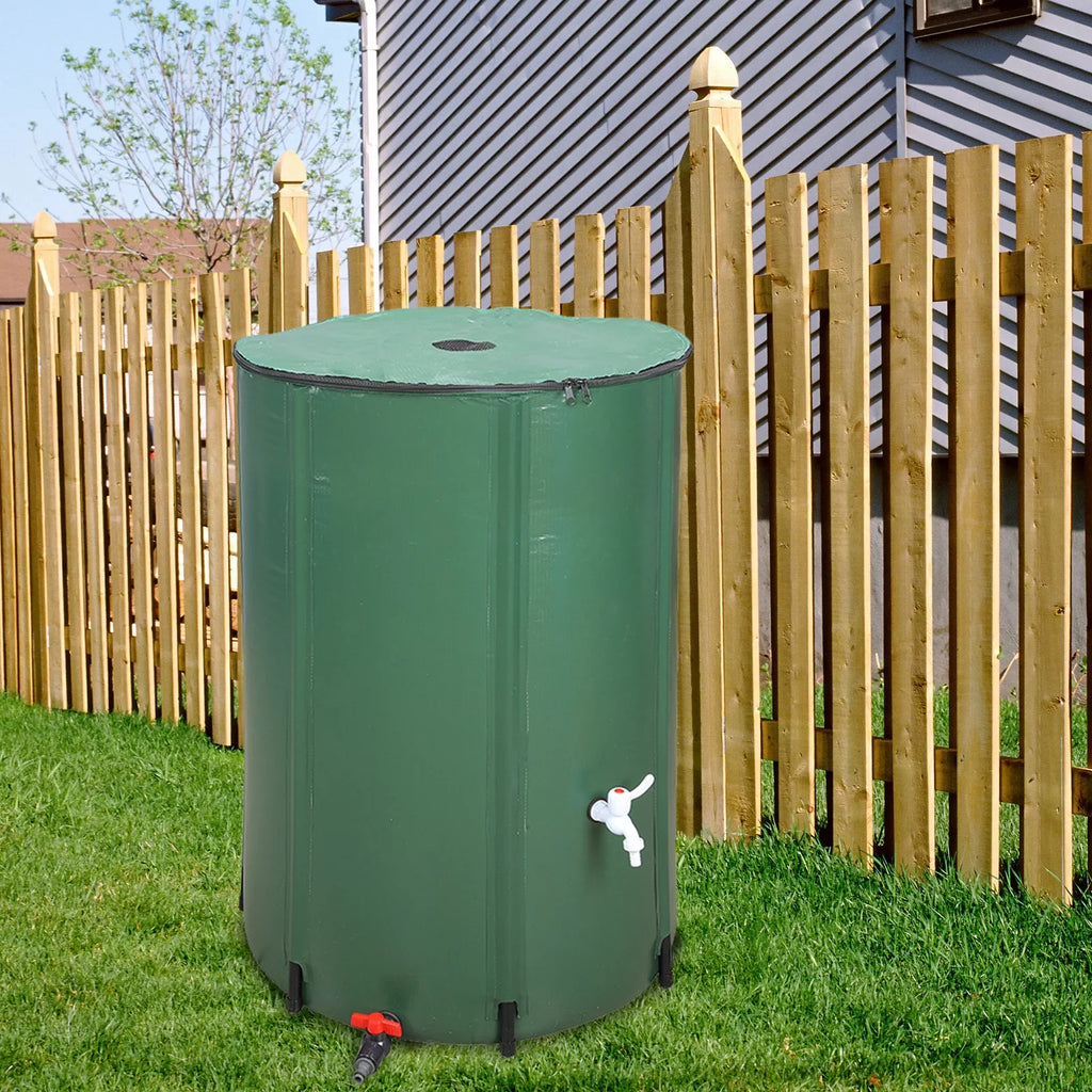 UBesGoo 100 Gallon Collapsible Rain Barrel, Portable Fluid Storage Tank, Liquid Collection System Downspout