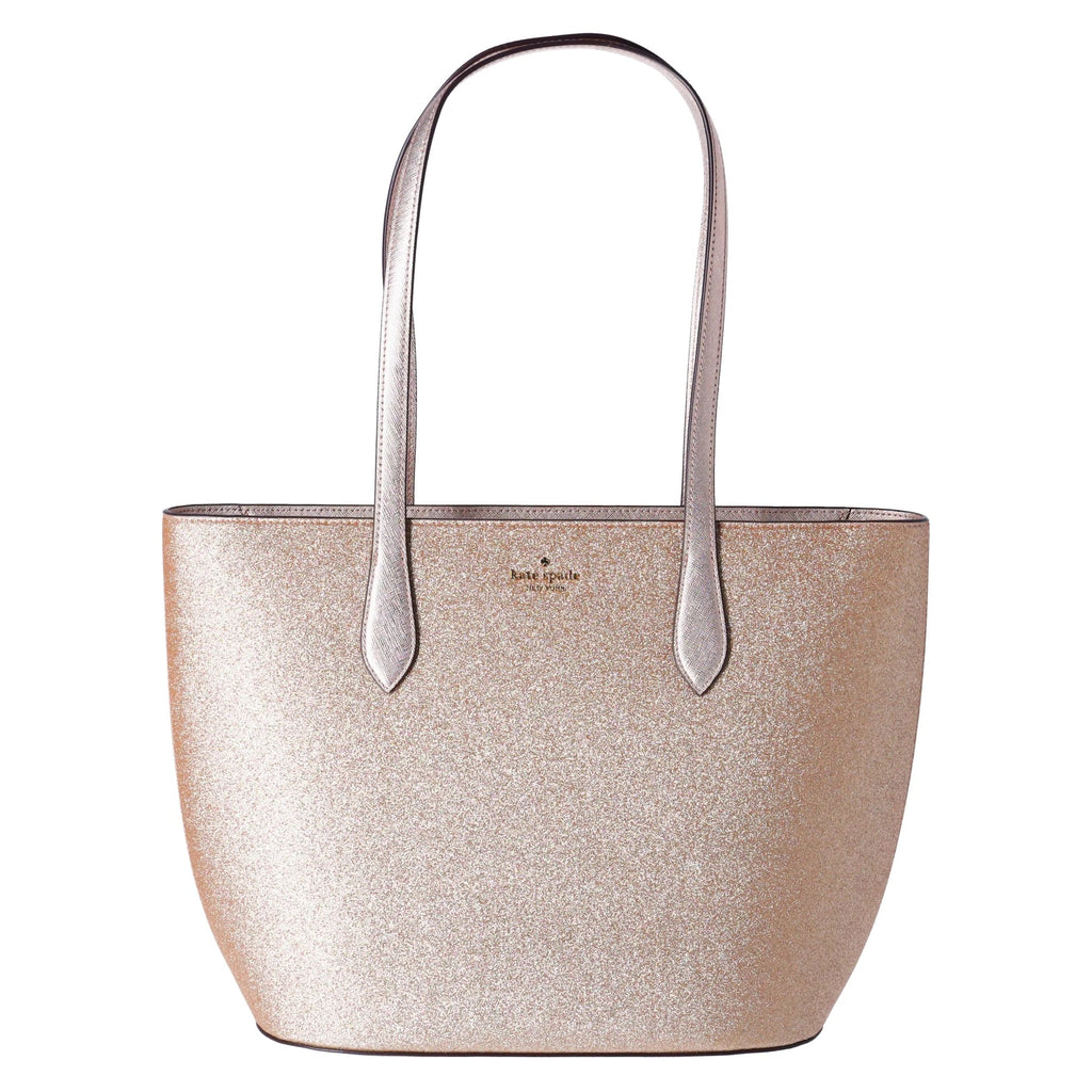 Kate Spade Glimmer Large Top Zip Tote Shoulder Bag Gold Glitter Holiday